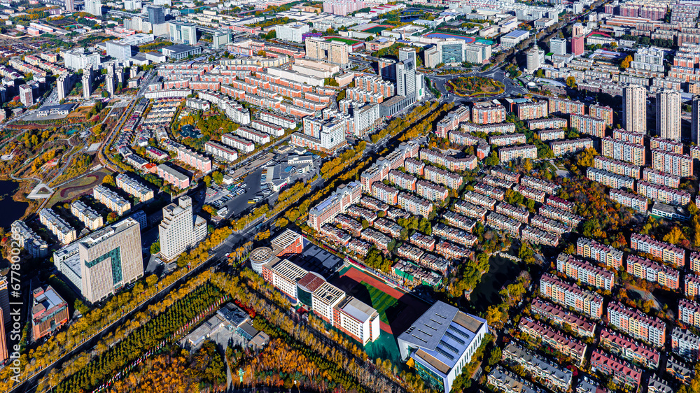 Autumn urban landscape of Changchun, China Autumn urban landscape of Changchun, China
