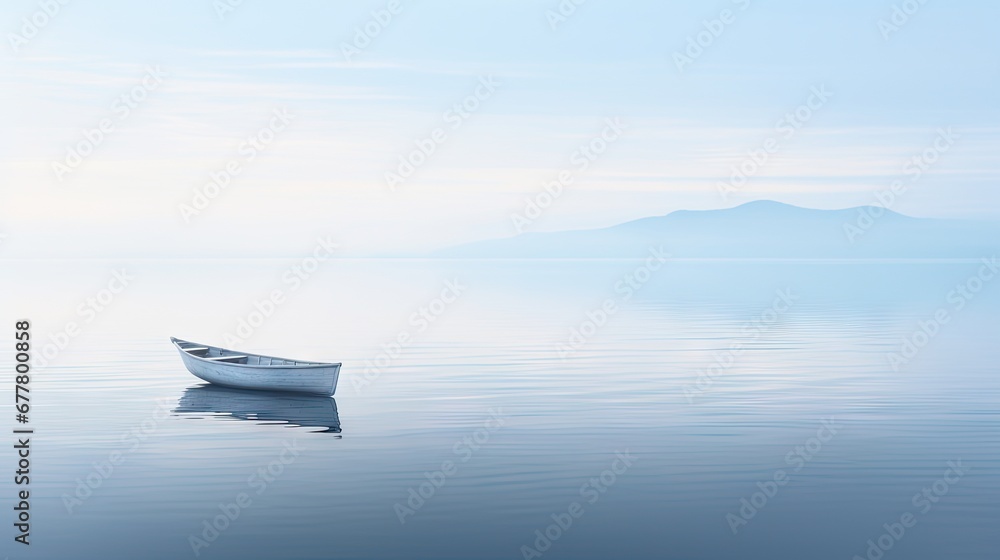 a small boat floating on top of a body of water next to a small island in the middle of the ocean. a small boat floating on top of a body of water next to a small island in the middle of the ocean.