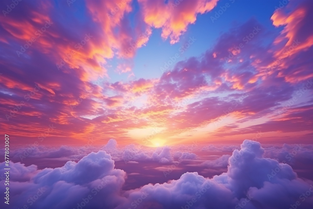 A truly remarkable sunset graces the world with its vivid colors, as ...
