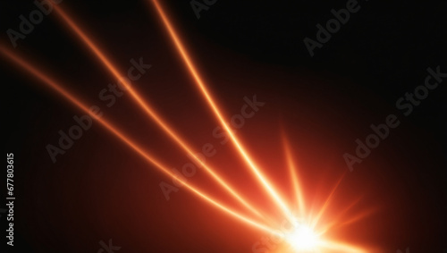 Overlay, flare light transition, effects sunlight, lens flare, light leaks. High-quality stock image of warm sun rays light effects, overlays or Rose Gold Pink flare isolated on black background for d