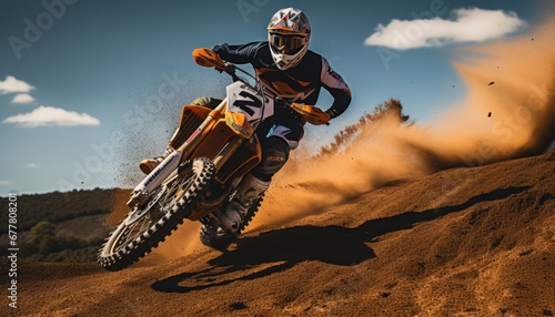 Daredevil Rider Conquering the Dusty Terrain with an Adrenaline-Pumping Stunt