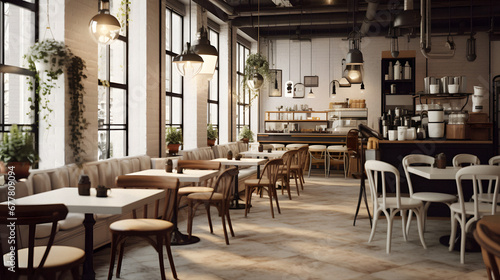 Charming Cozy Coffee Shop with Vintage Decor  Enhanced with Soft and Muted Tones to Evoke a Nostalgic and Inviting Atmosphere