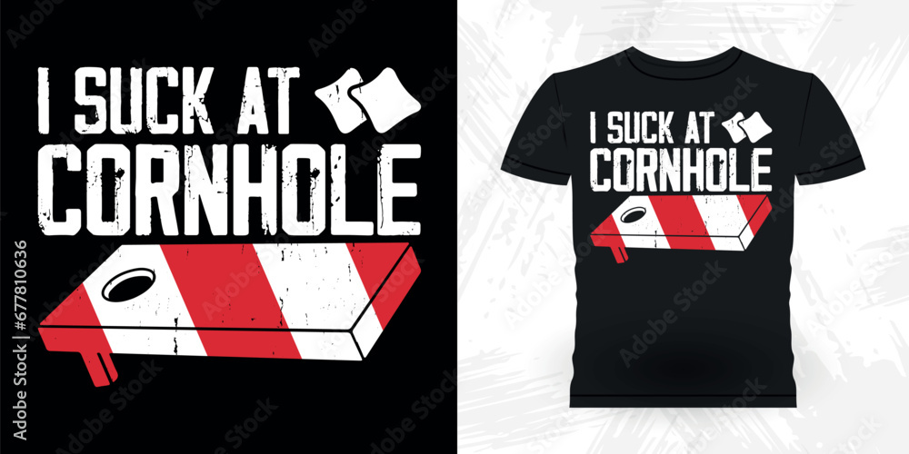 Fototapeta premium Funny Cornhole Player Retro Vintage Cornhole T-shirt Design