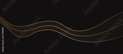 Golden curve line luxury background. Shining wave line design for wallpaper, banner, prints, covers, wall art, home decor.