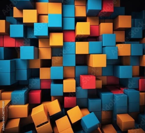 Abstract background with cubes. Generative AI