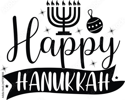 Hanukkah Print ready vector design for Tshirt, Mug and printing item. bundle design  .Black and white view. design vector set. Icon bundle .
