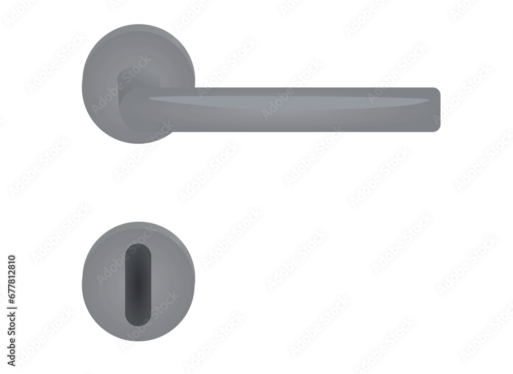 Grey door handle. vector illustration Grey door handle. vector illustration