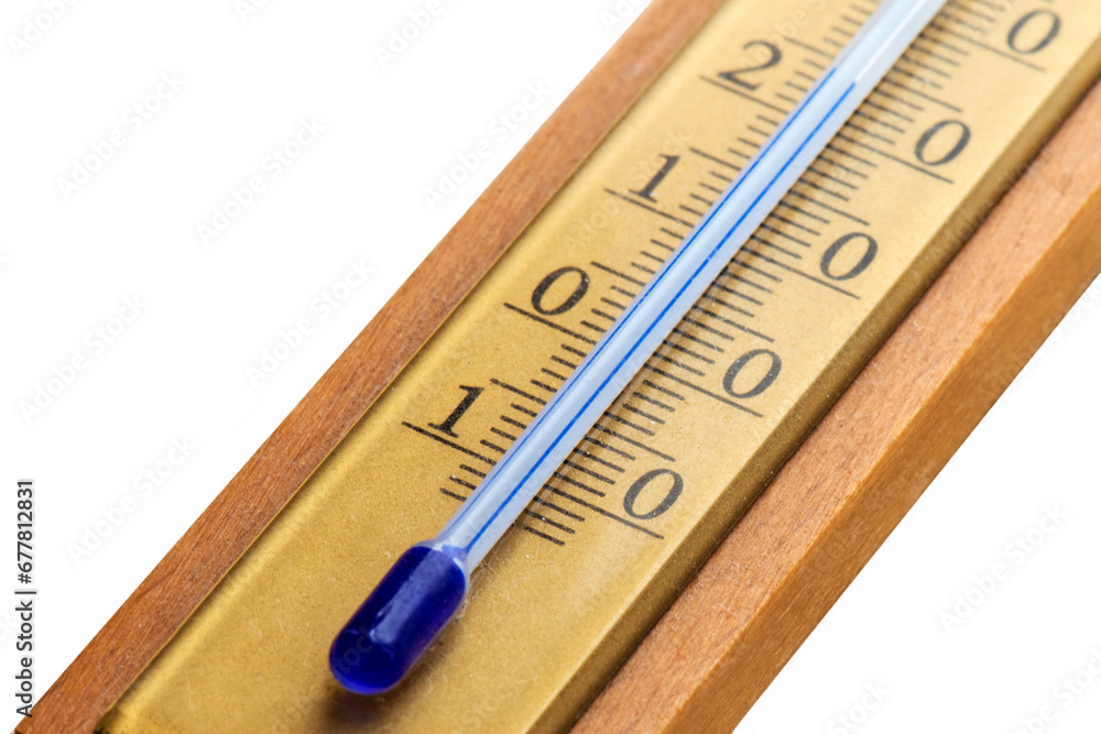 Room thermometer close up, isolated on white background. Room thermometer close up, isolated on white background.