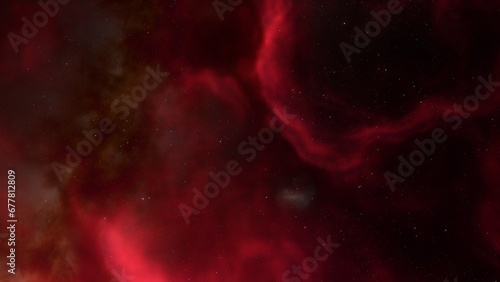 Cosmic background with a blue purple nebula and stars 