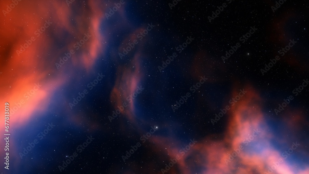 Fototapeta premium Universe filled with stars, nebula and galaxy