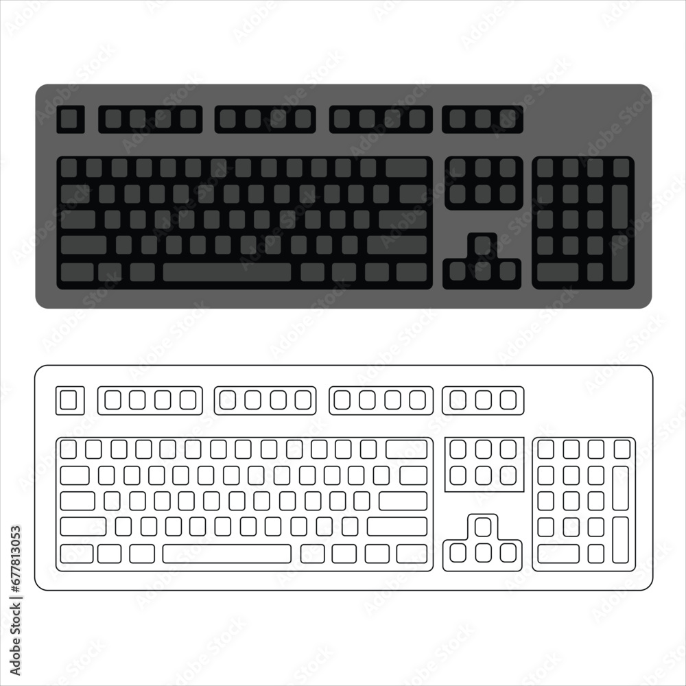 Computer keyboard vector isolated illustration
Computer keyboard vector isolated illustration
