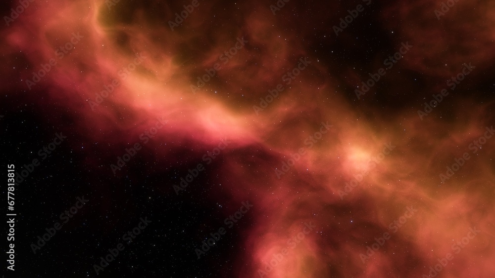 Deep space nebula with stars. Bright and vibrant Multicolor Starfield Infinite space outer space background with nebulas and stars. Star clusters, nebula outer space background 3d render
