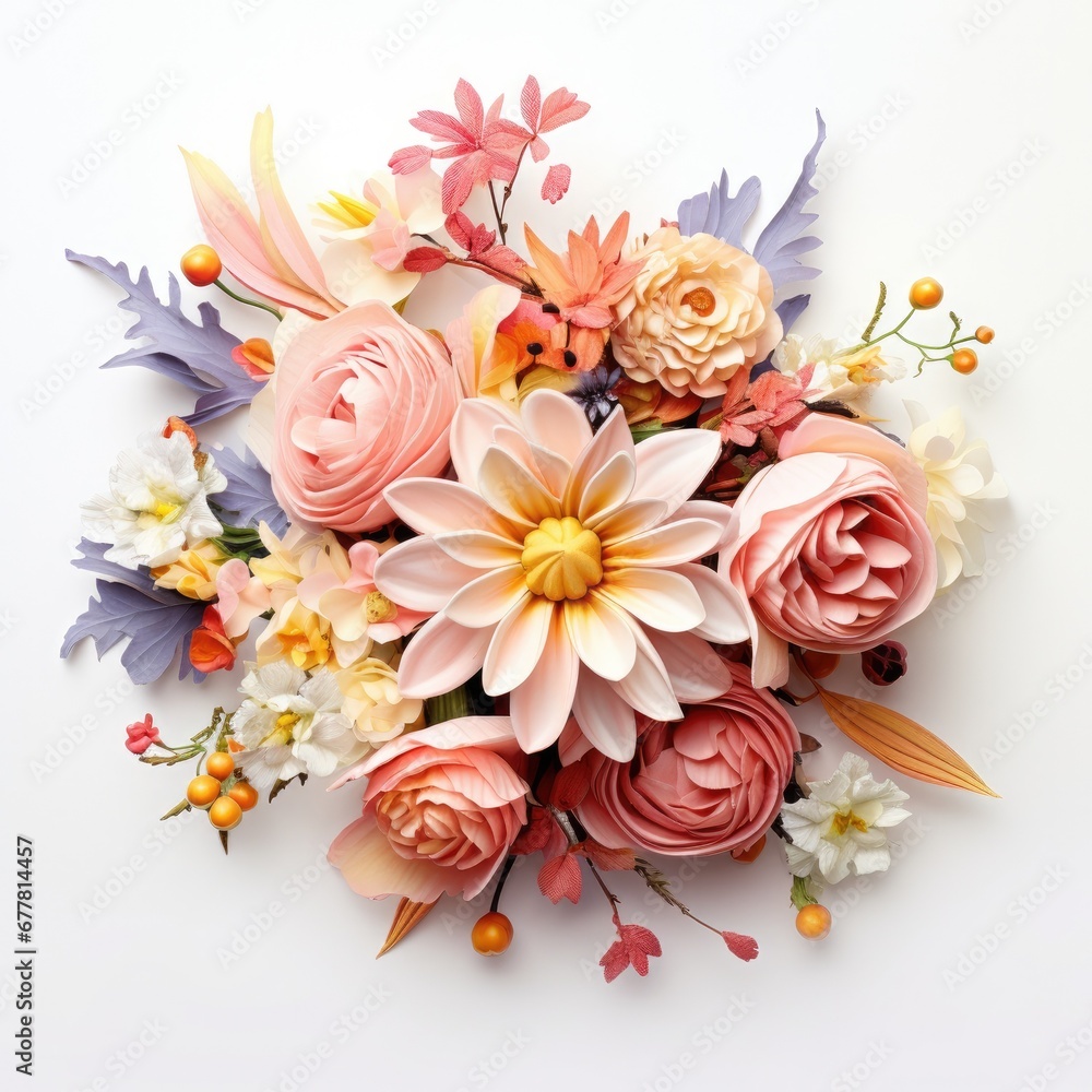 bouquet of flowers on a white background