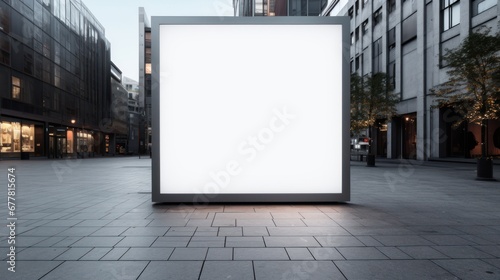 Blank billboard on the street in a big city, mockup 