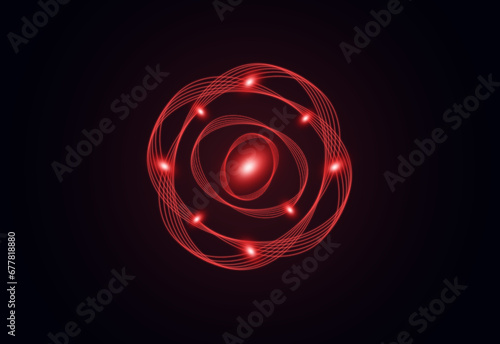 Glow red circles with sparkles and smoke