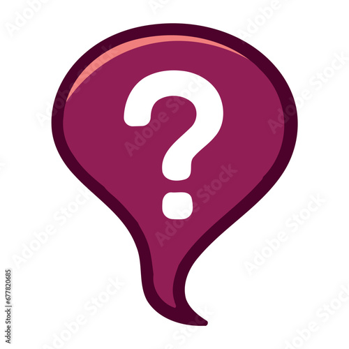 bubble with interrogation sign isolated