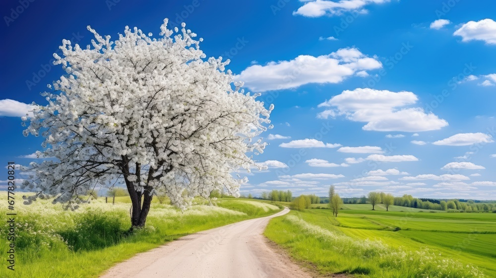 wonderful cherry tree in bloom in Baselland in spring wonderful cherry tree in bloom in Baselland in spring