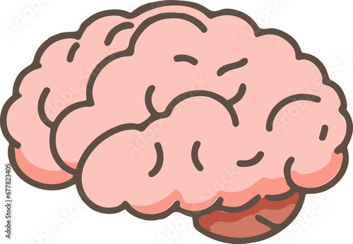 人の脳のシンプルなカラーイラスト