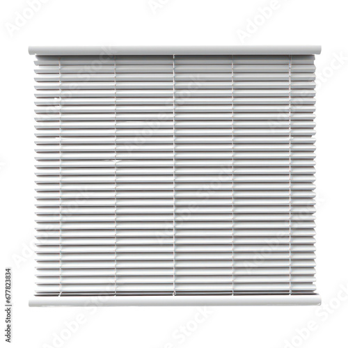 A set of blinds, an essential window covering, is isolated on a transparent background, creating a clean and minimalist visual.