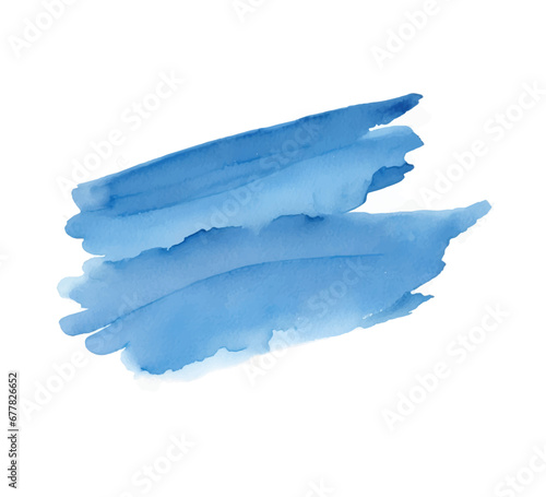 Abstract blue watercolor blot painted background. Isolated.
