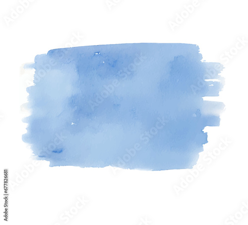 Abstract blue watercolor blot painted background. Isolated.