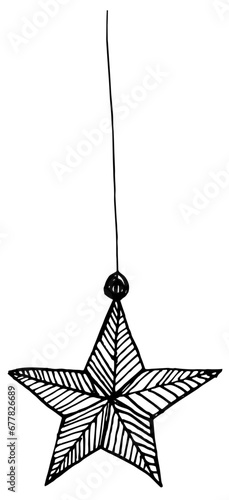 New Year decorations star hand drawn illustration