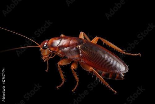 Cockroach isolated on black background