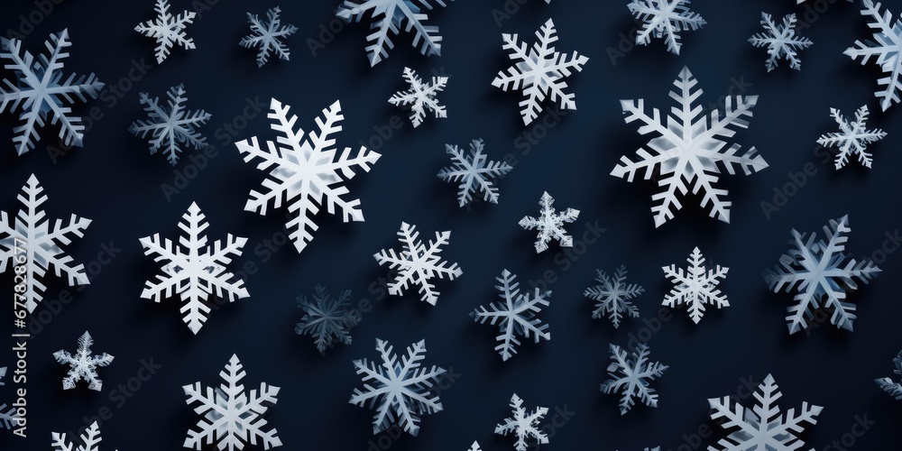 simple New Year background made of paper white snowflakes, christmas. Generative AI simple New Year background made of paper white snowflakes, christmas. Generative AI