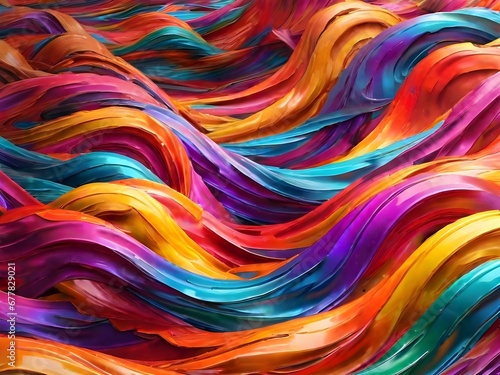 Colorful metallic waves background. Abstract lines background