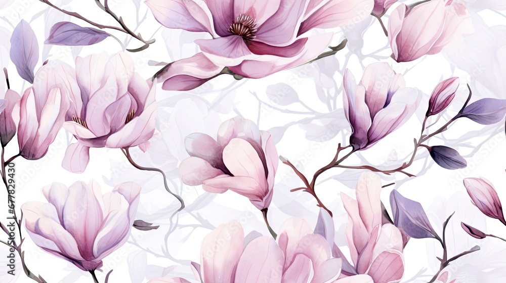  a close up of a pink flower on a white background with a pattern of pink flowers on a white background.