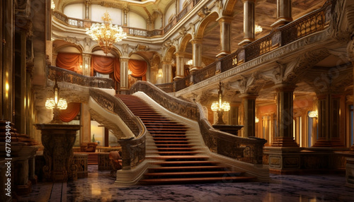 Christianity famous staircase illuminated history, cultures, and spirituality indoors generated by AI