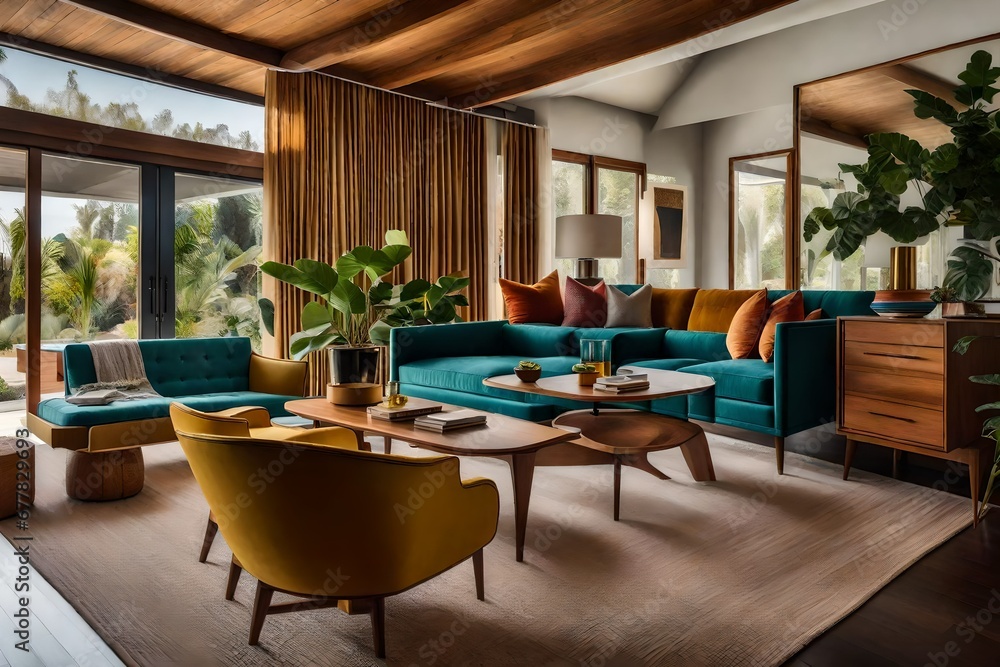 The sense of nostalgia and appreciation for mid-century design in a home community, with shared values in vintage living