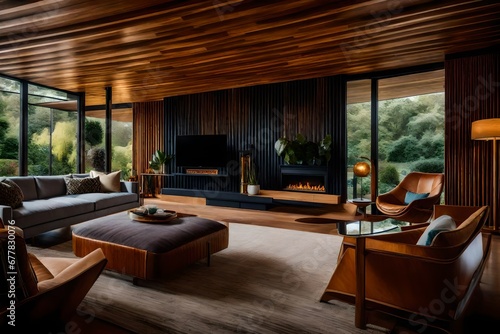 The timeless comfort of a mid-century modern home's master suite, with retro furnishings and a connection to the era's aesthetics