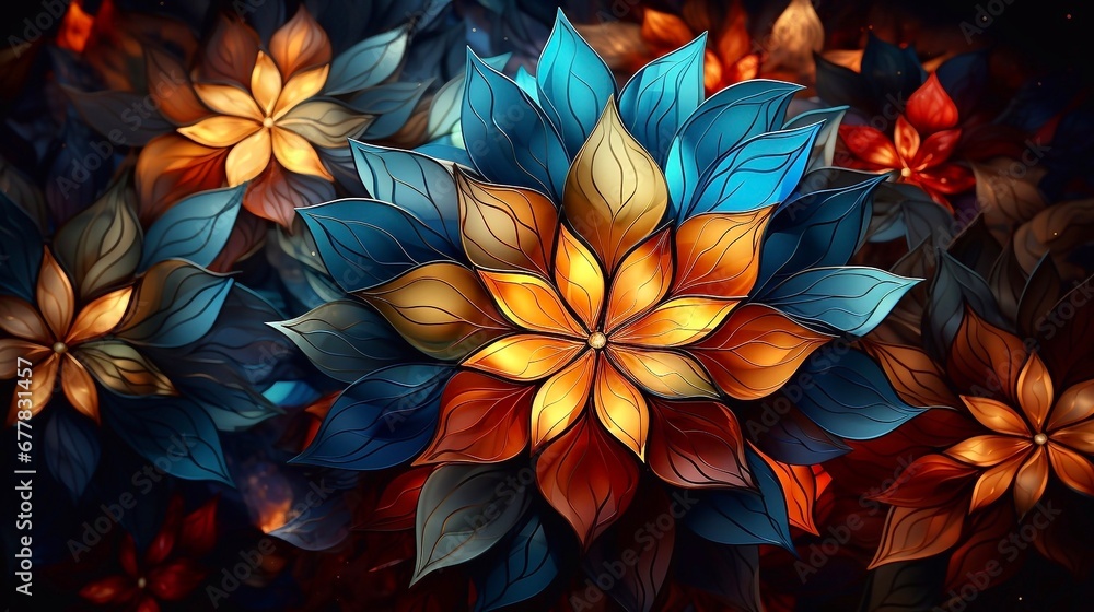 abstract background with flowers, generative AI abstract background with flowers, generative AI