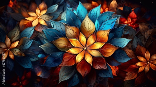 abstract background with flowers, generative AI 