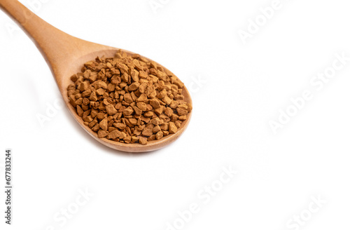 instant coffee grains isolated on white background