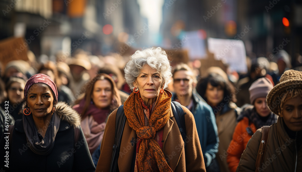 women adult crowd city life walking generated by AI generated by AI