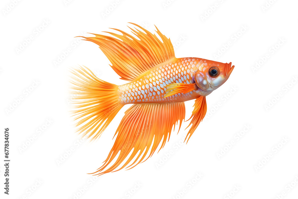 Fototapeta premium Goldfish isolated on white, transparent background