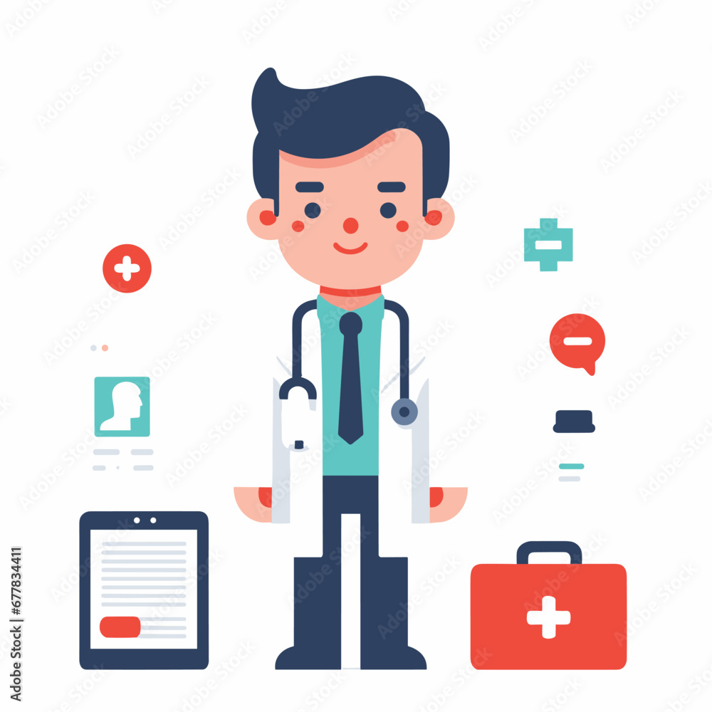 a doctor vector illustrations on white background a doctor vector illustrations on white background