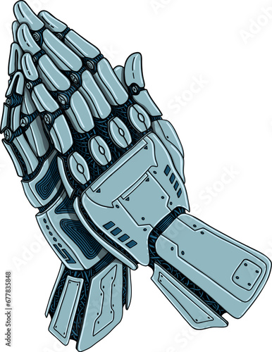 Praying robot hands Albrecht Durer technology   (ID: 677835848)