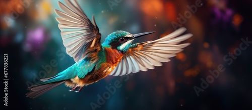 beautiful natural background a wild bird gracefully spreads its feathers showcasing the mesmerizing colors of nature with every elegant movement © TheWaterMeloonProjec