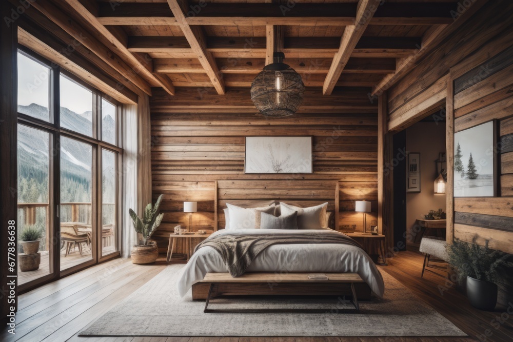 Rustic interior design of modern bedroom Rustic interior design of modern bedroom