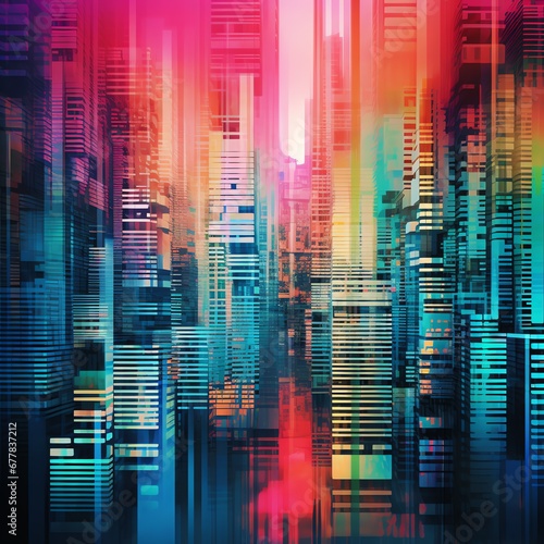 abstract colorful background city