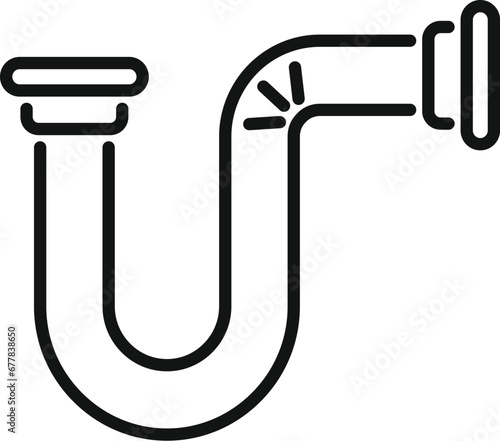 Kitchen water pipe icon outline vector. Plumber dish wash. Water service