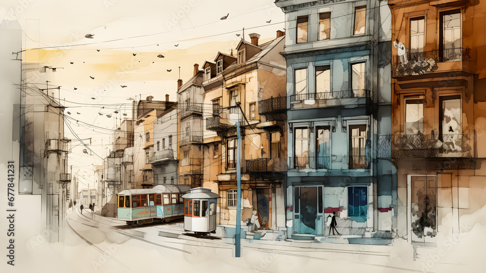 A Watercolor Illustration Capturing the Beauty of a Perfect winter day and a Creative Use of the Golden Ratio A Watercolor Illustration Capturing the Beauty of a Perfect winter day and a Creative Use of the Golden Ratio
