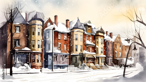 A Watercolor Illustration Capturing the Beauty of a Perfect winter day and a Creative Use of the Golden Ratio