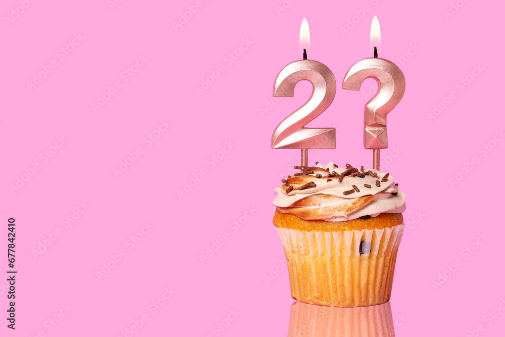 Birthday Cake With Candle Number 2 And Question Mark Birthday Cake With Candle Number 2 And Question Mark