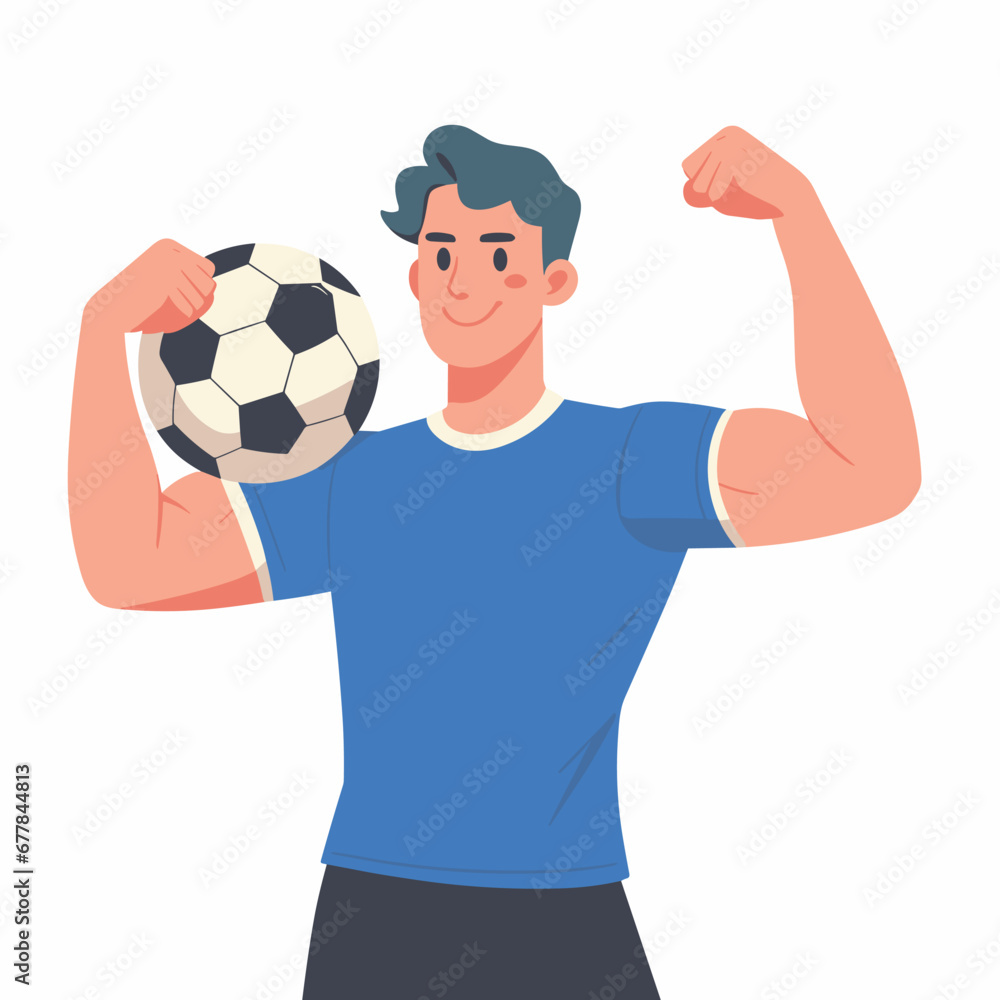 a man showing his body and soccer's ball vector illustrations on white background a man showing his body and soccer's ball vector illustrations on white background