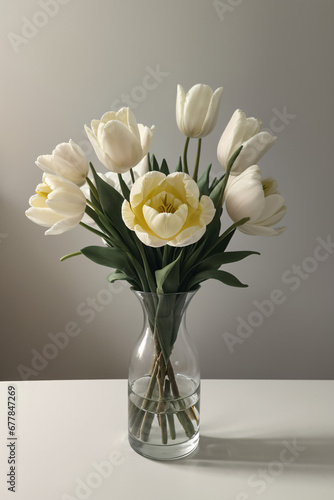 Tulips in vase, didiers tulip, tulipa gesneriana photo
