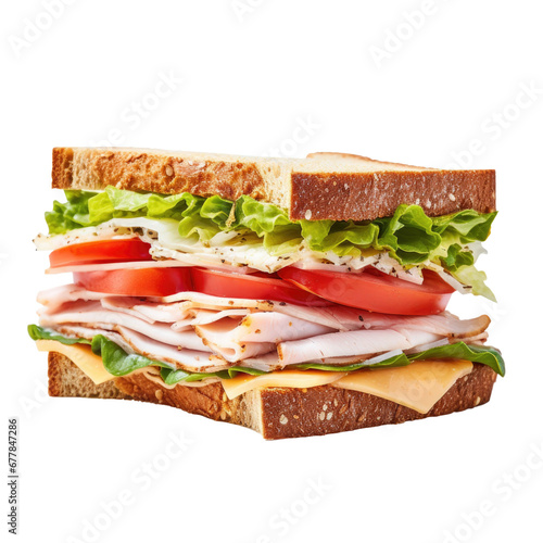 Turkey Sandwich Isolated on...